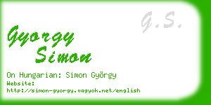 gyorgy simon business card